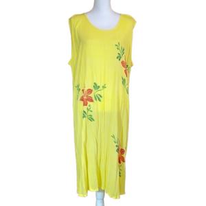 Tropical Batik Hawaiian Floral Print Dress - EUC